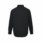 Black Cotton Plain Long-Sleeve - Men's