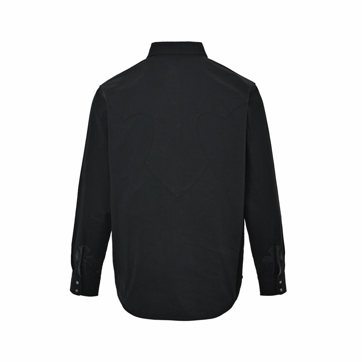 Black Cotton Plain Long-Sleeve - Men's