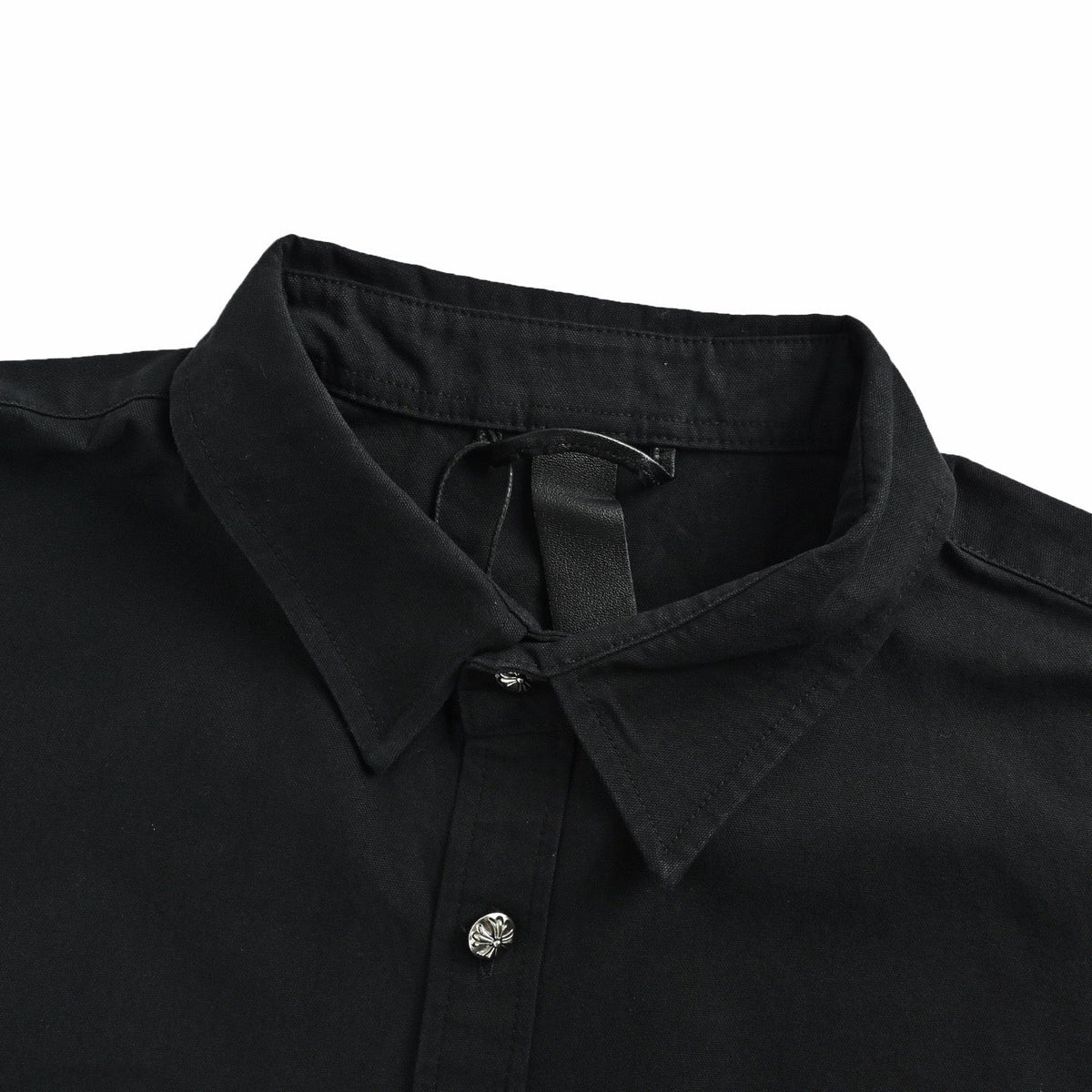 Black Cotton Plain Long-Sleeve - Men's