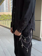 Black Cotton Plain Long-Sleeve - Men's