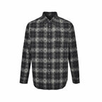 Black Cotton Check Long-Sleeve - Men's