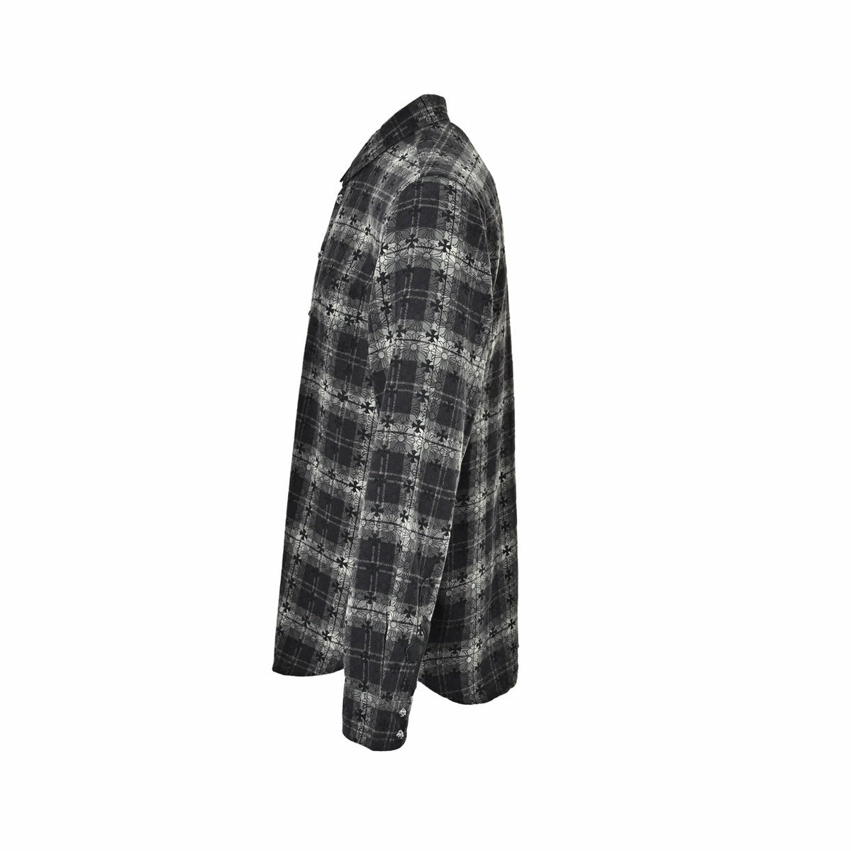 Black Cotton Check Long-Sleeve - Men's
