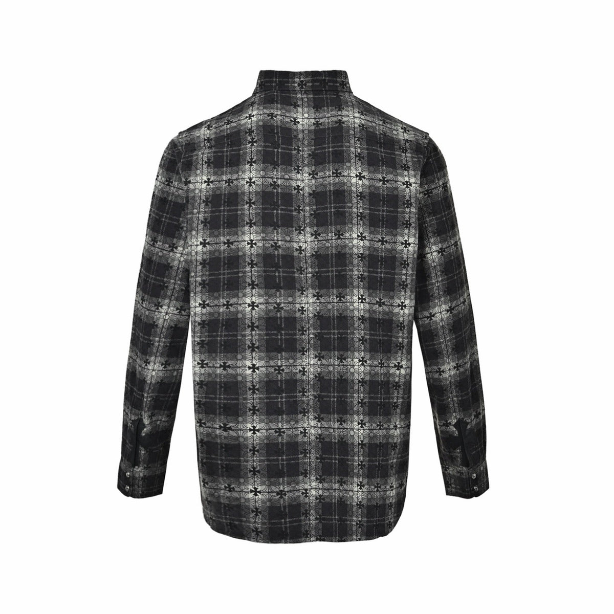 Black Cotton Check Long-Sleeve - Men's
