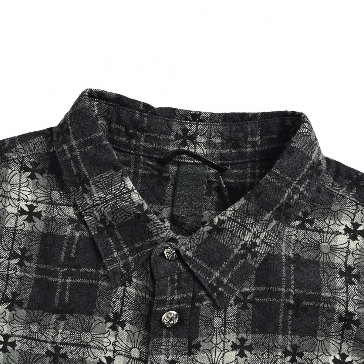 Black Cotton Check Long-Sleeve - Men's