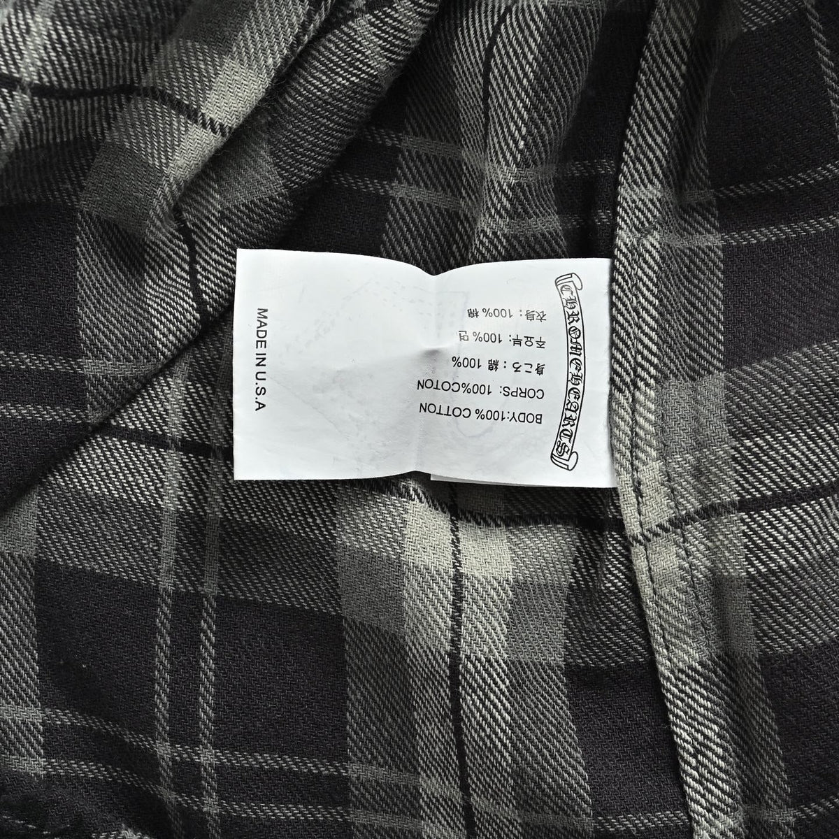 Black Cotton Check Long-Sleeve - Men's
