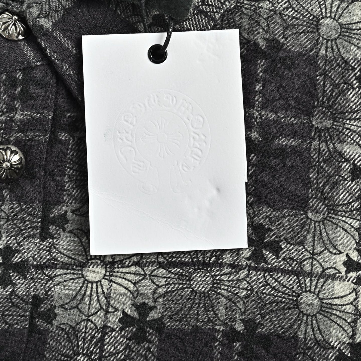 Black Cotton Check Long-Sleeve - Men's