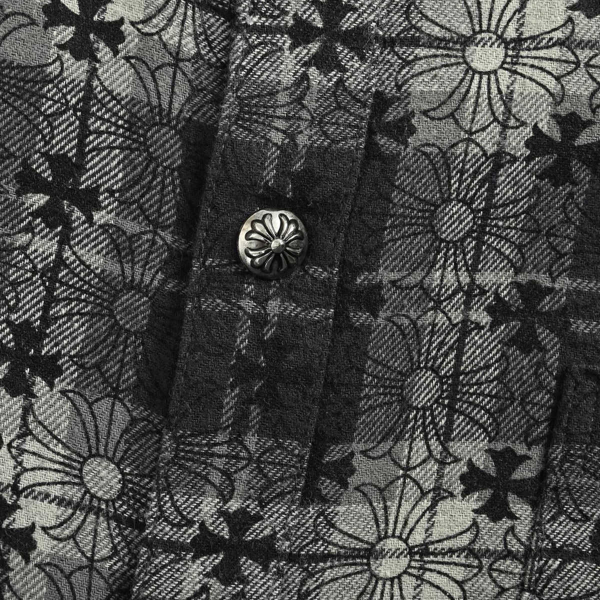 Black Cotton Check Long-Sleeve - Men's