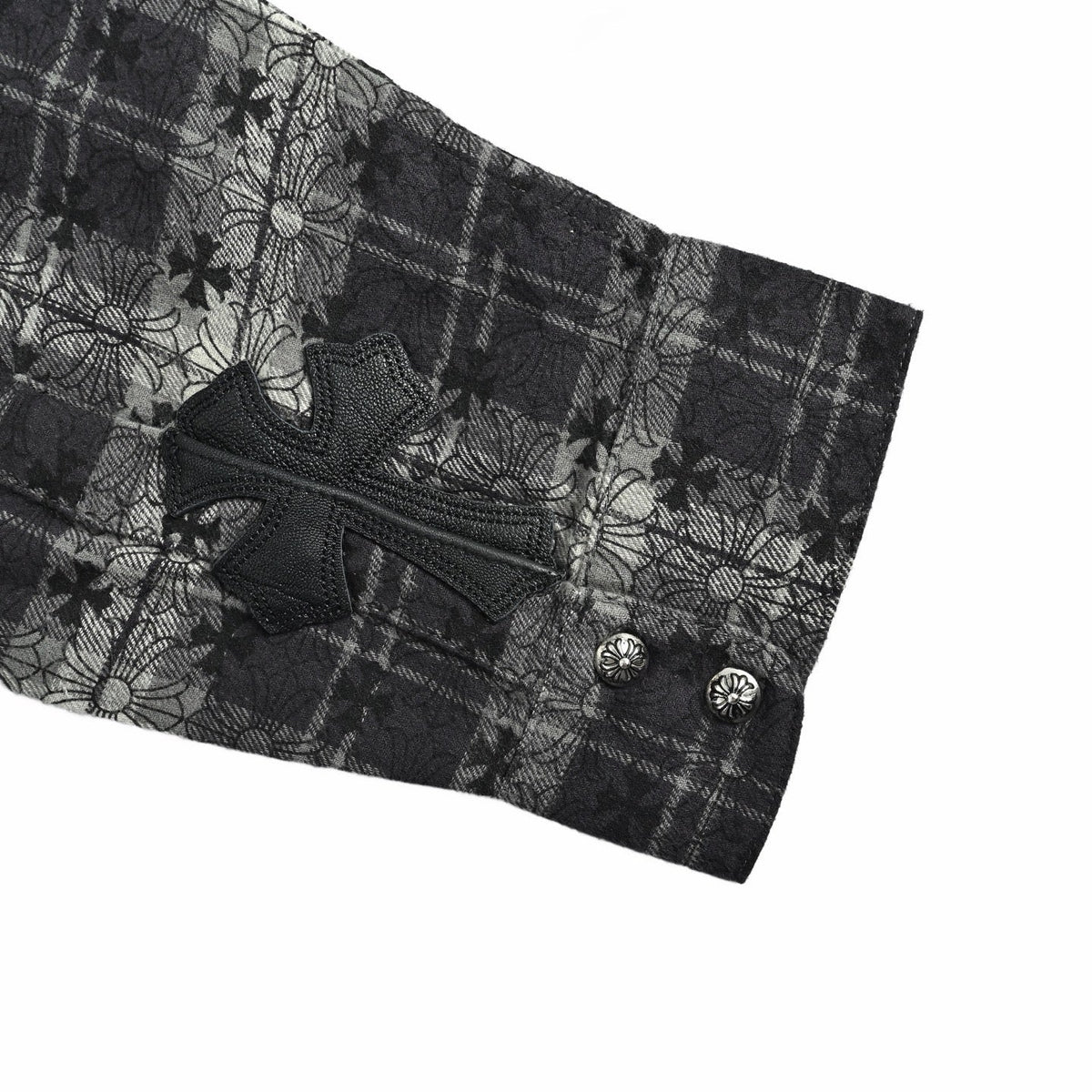 Black Cotton Check Long-Sleeve - Men's