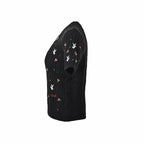 Black Knit Embroidered Short-Sleeve - Men's
