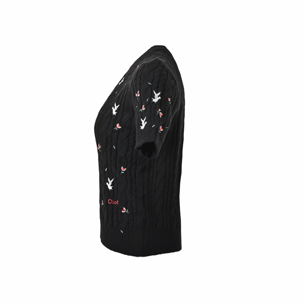 Black Knit Embroidered Short-Sleeve - Men's