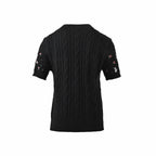 Black Knit Embroidered Short-Sleeve - Men's