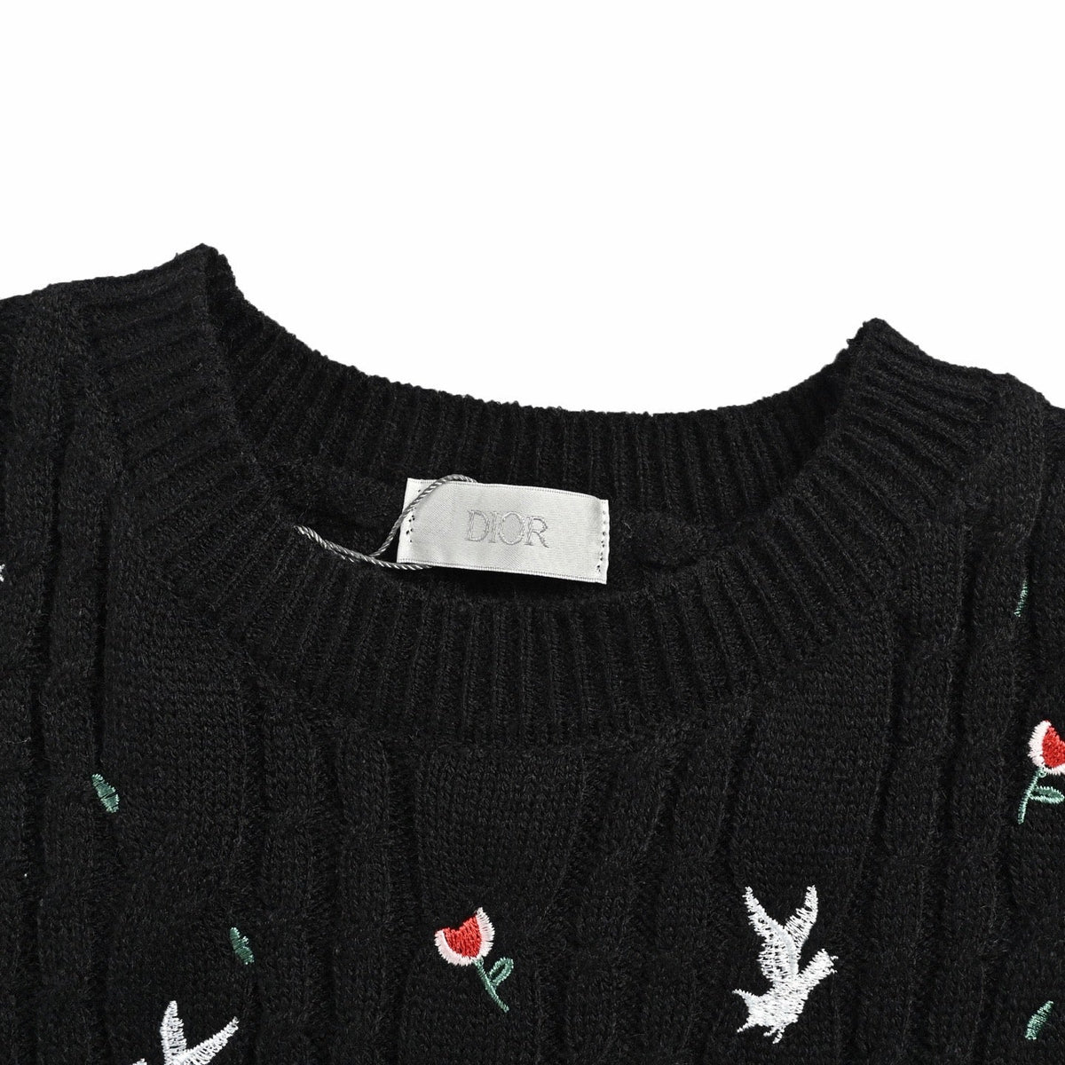Black Knit Embroidered Short-Sleeve - Men's