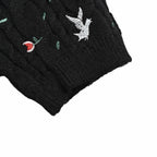 Black Knit Embroidered Short-Sleeve - Men's