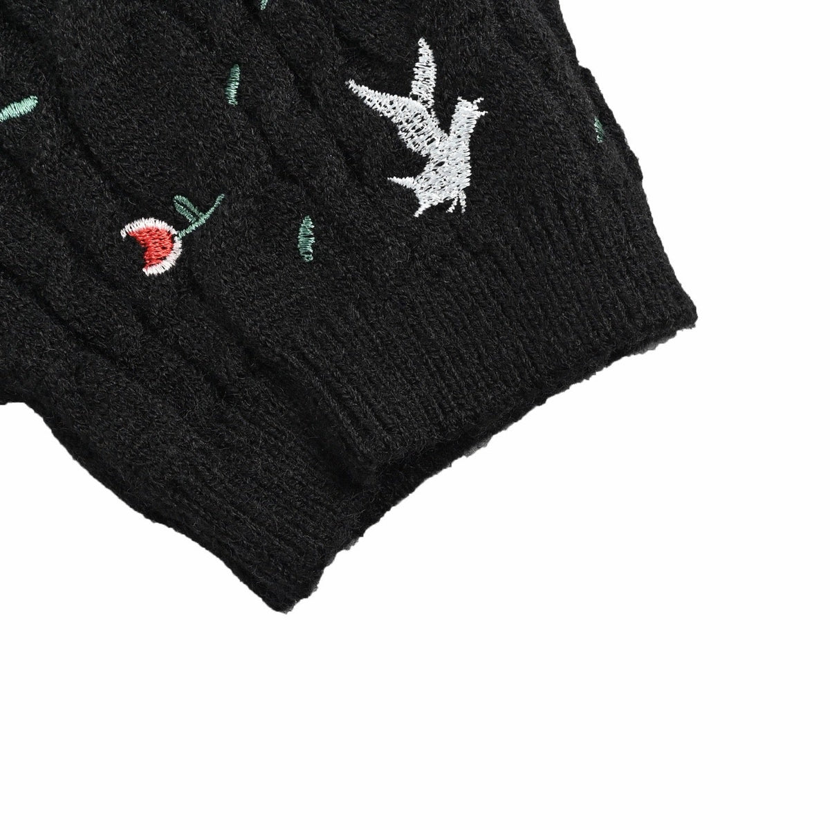 Black Knit Embroidered Short-Sleeve - Men's
