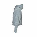 Cream Wool Check Hooded - Women's