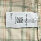 Cream Wool Check Hooded - Women's