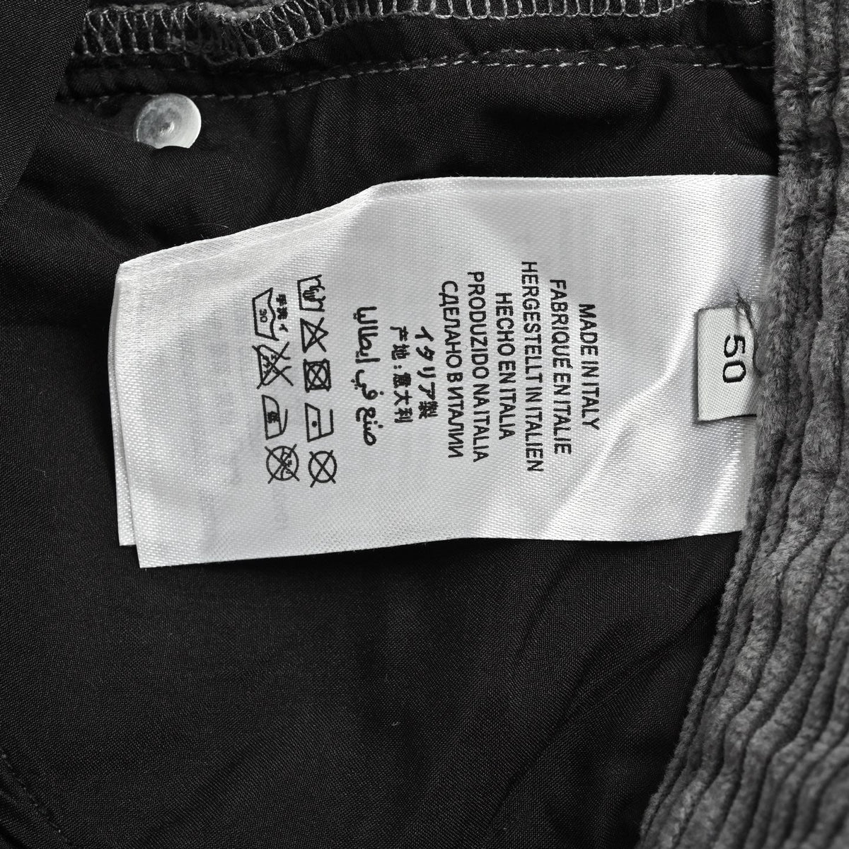 Grey Corduroy Plain Straight - Men's