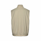 Beige Nylon Plain Gilet - Men's