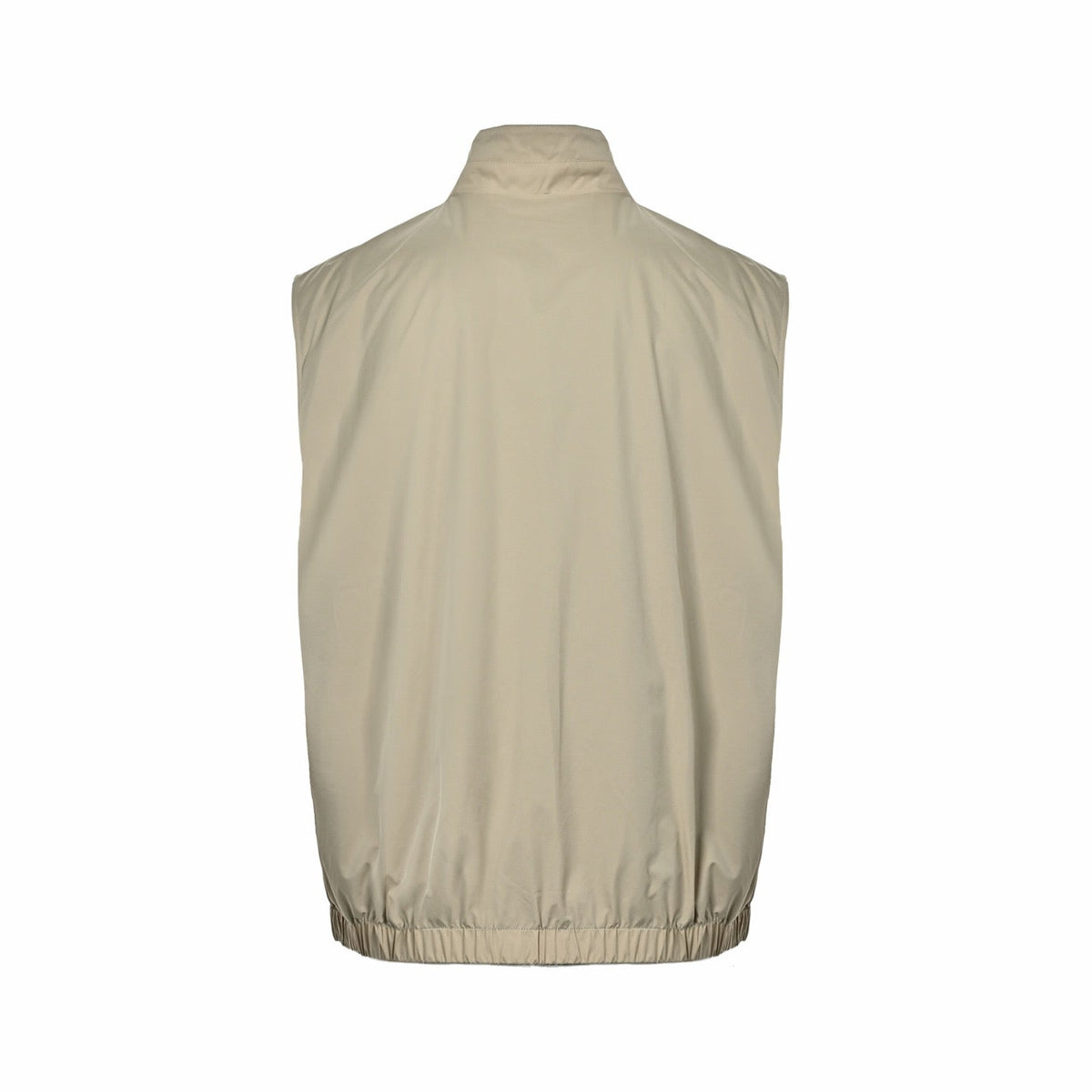 Beige Nylon Plain Gilet - Men's