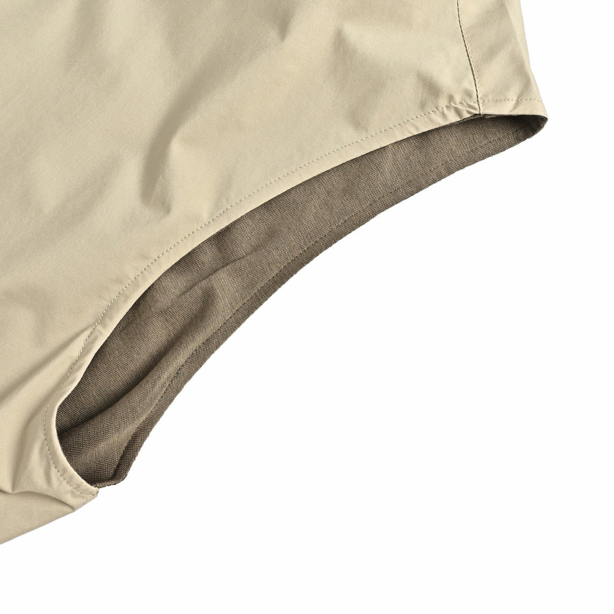 Beige Nylon Plain Gilet - Men's