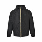 Black Nylon Contrast Cord Hooded - Men's