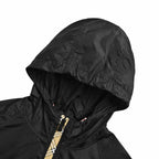 Black Nylon Contrast Cord Hooded - Men's
