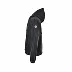Black Nylon Contrast Zip Hooded - Men's