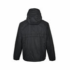Black Nylon Contrast Zip Hooded - Men's