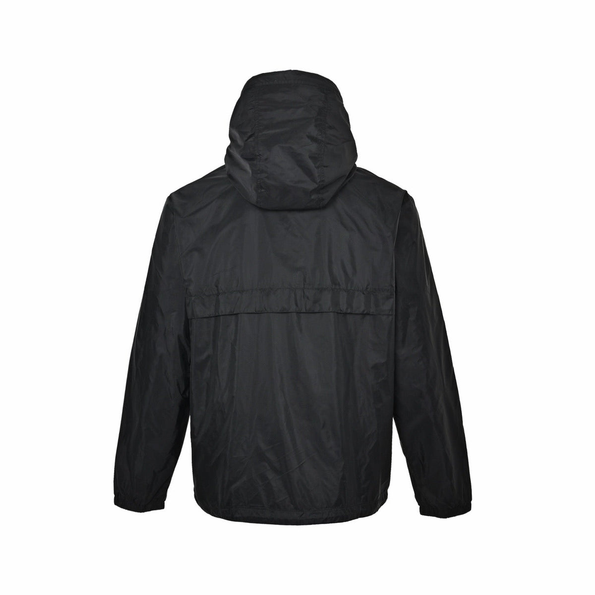 Black Nylon Contrast Zip Hooded - Men's