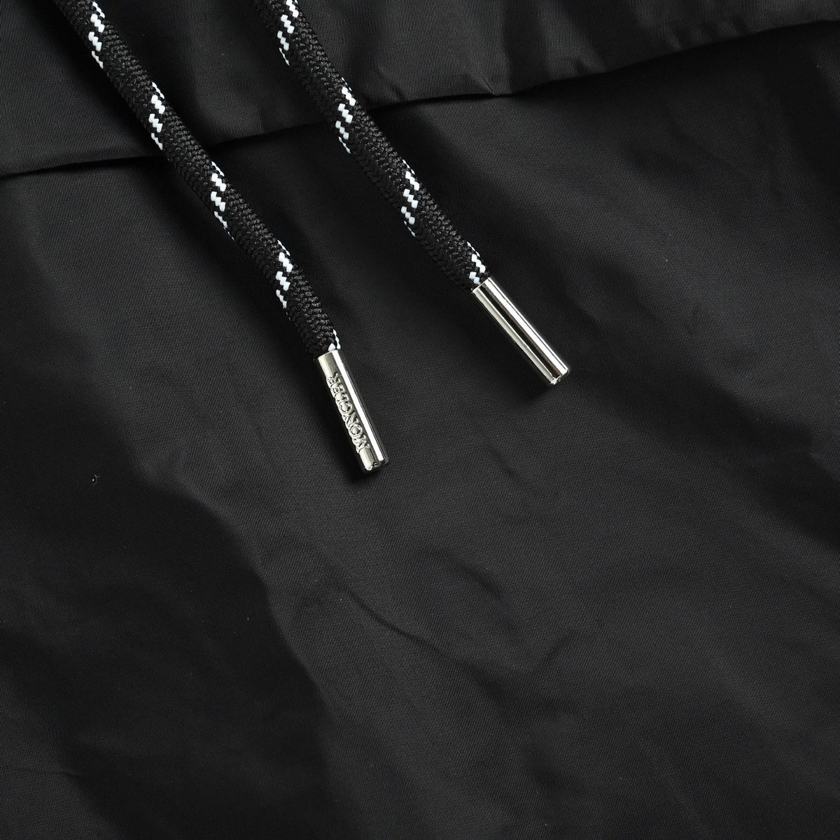 Black Nylon Contrast Zip Hooded - Men's