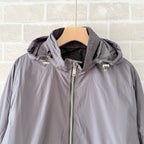Grey Nylon Plain Hooded - Men's