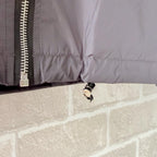 Grey Nylon Plain Hooded - Men's