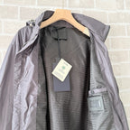 Grey Nylon Plain Hooded - Men's