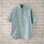 Blue Cotton Striped Short-Sleeve - Men's