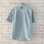 Blue Cotton Striped Short-Sleeve - Men's