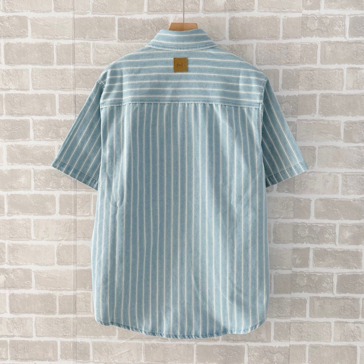 Blue Cotton Striped Short-Sleeve - Men's
