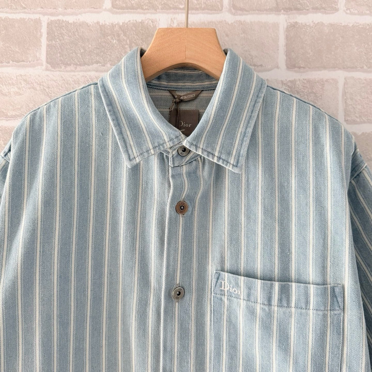 Blue Cotton Striped Short-Sleeve - Men's