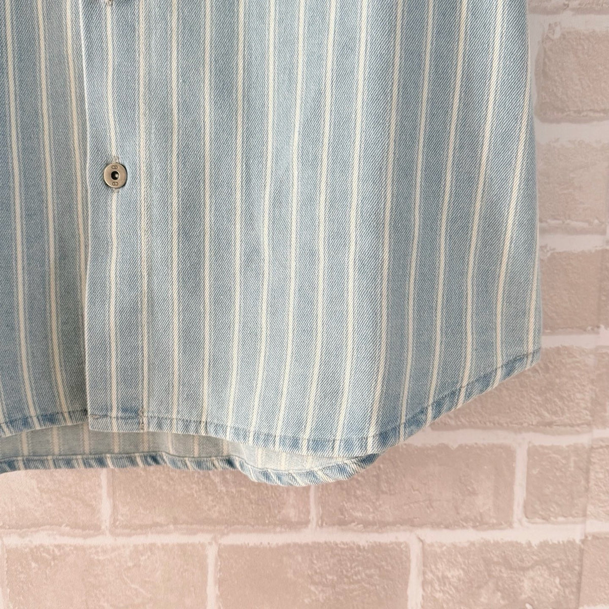 Blue Cotton Striped Short-Sleeve - Men's