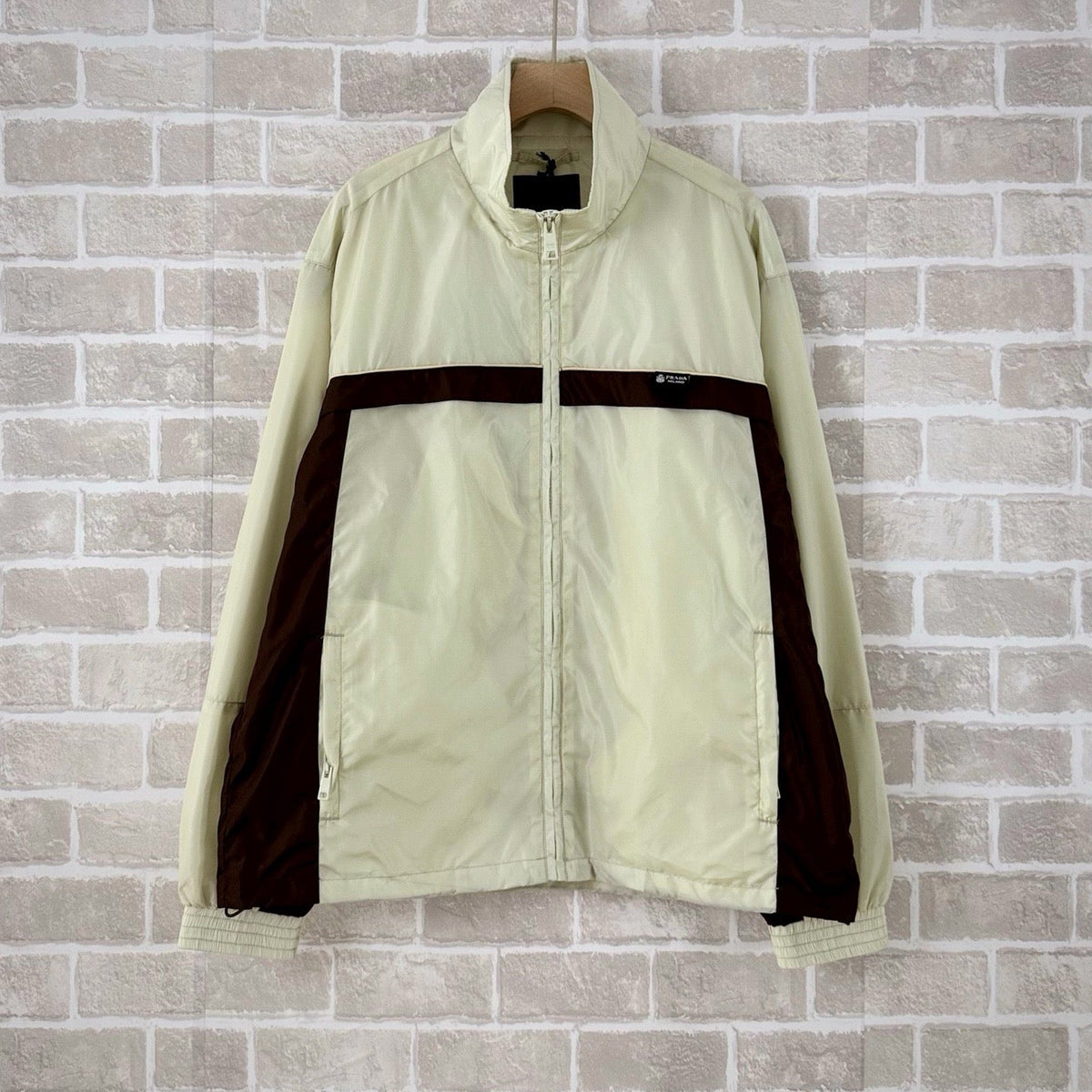 Cream Jersey Contrast Stripe Track - Men's