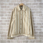 Beige Cotton Plain Trucker - Men's