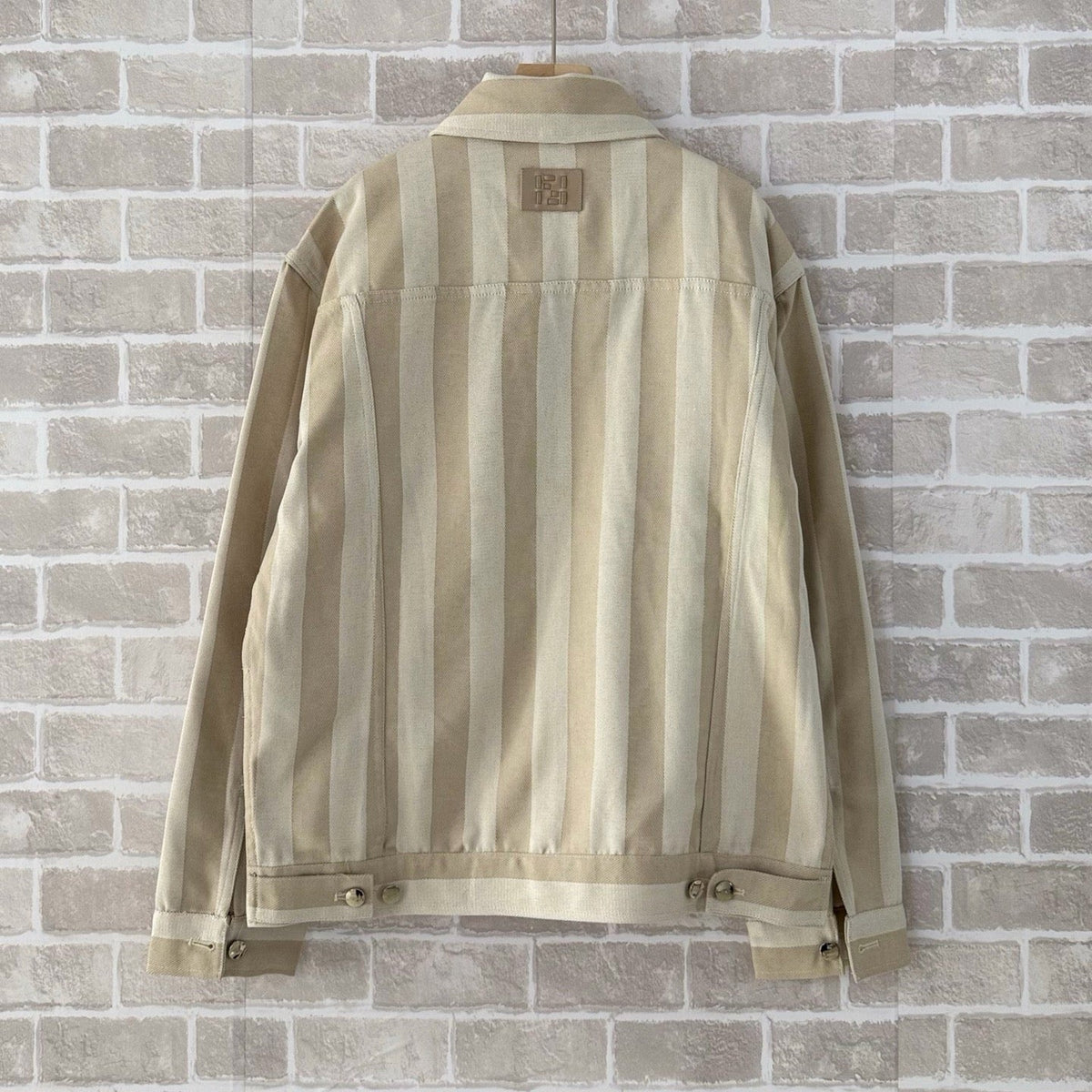 Beige Cotton Plain Trucker - Men's