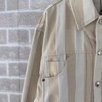 Beige Cotton Plain Trucker - Men's