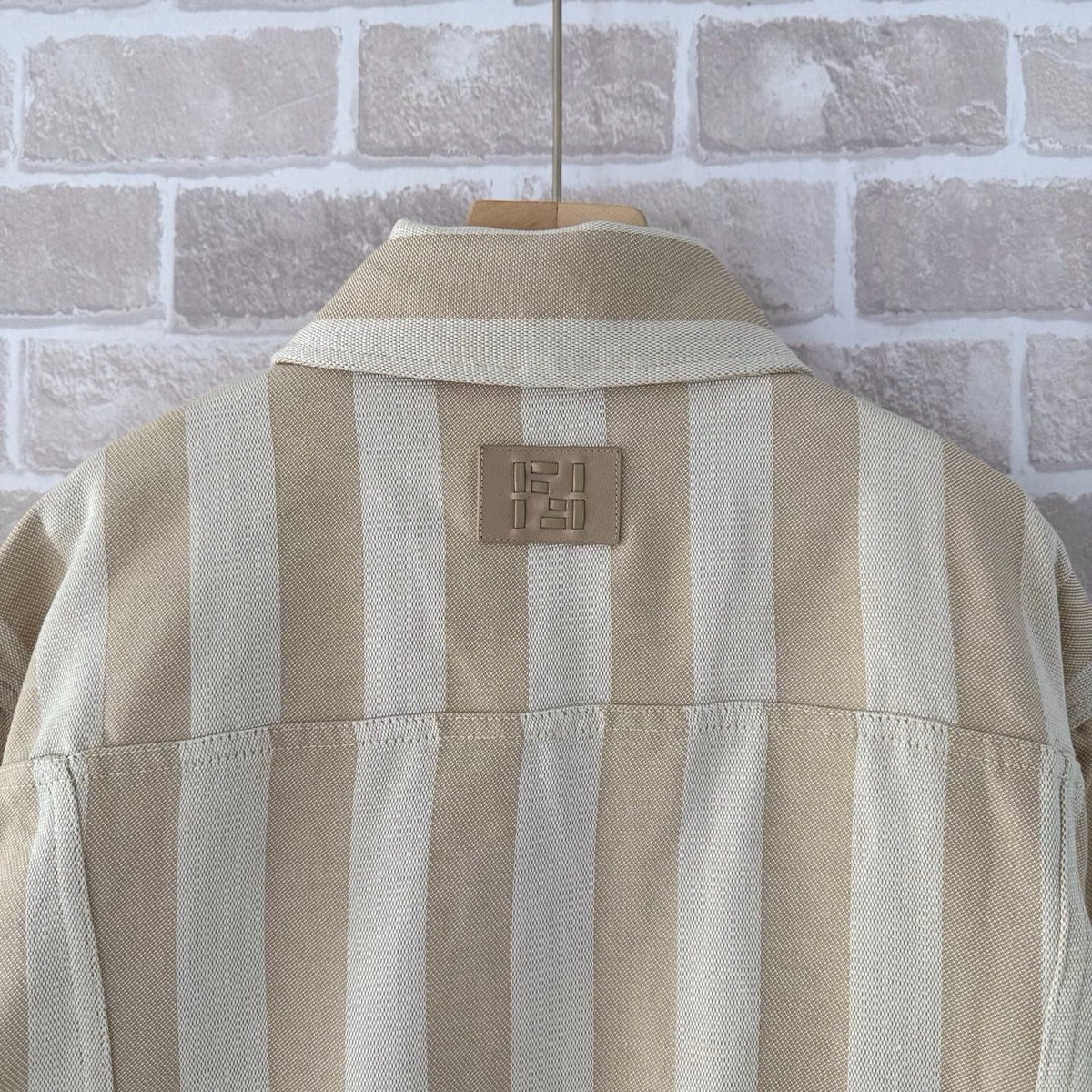 Beige Cotton Plain Trucker - Men's