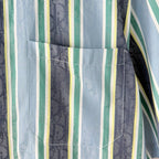 Green Cotton Striped Short-Sleeve - Men's