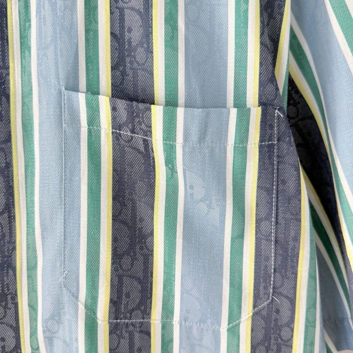 Green Cotton Striped Short-Sleeve - Men's