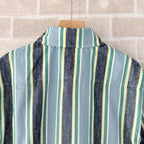 Green Cotton Striped Short-Sleeve - Men's