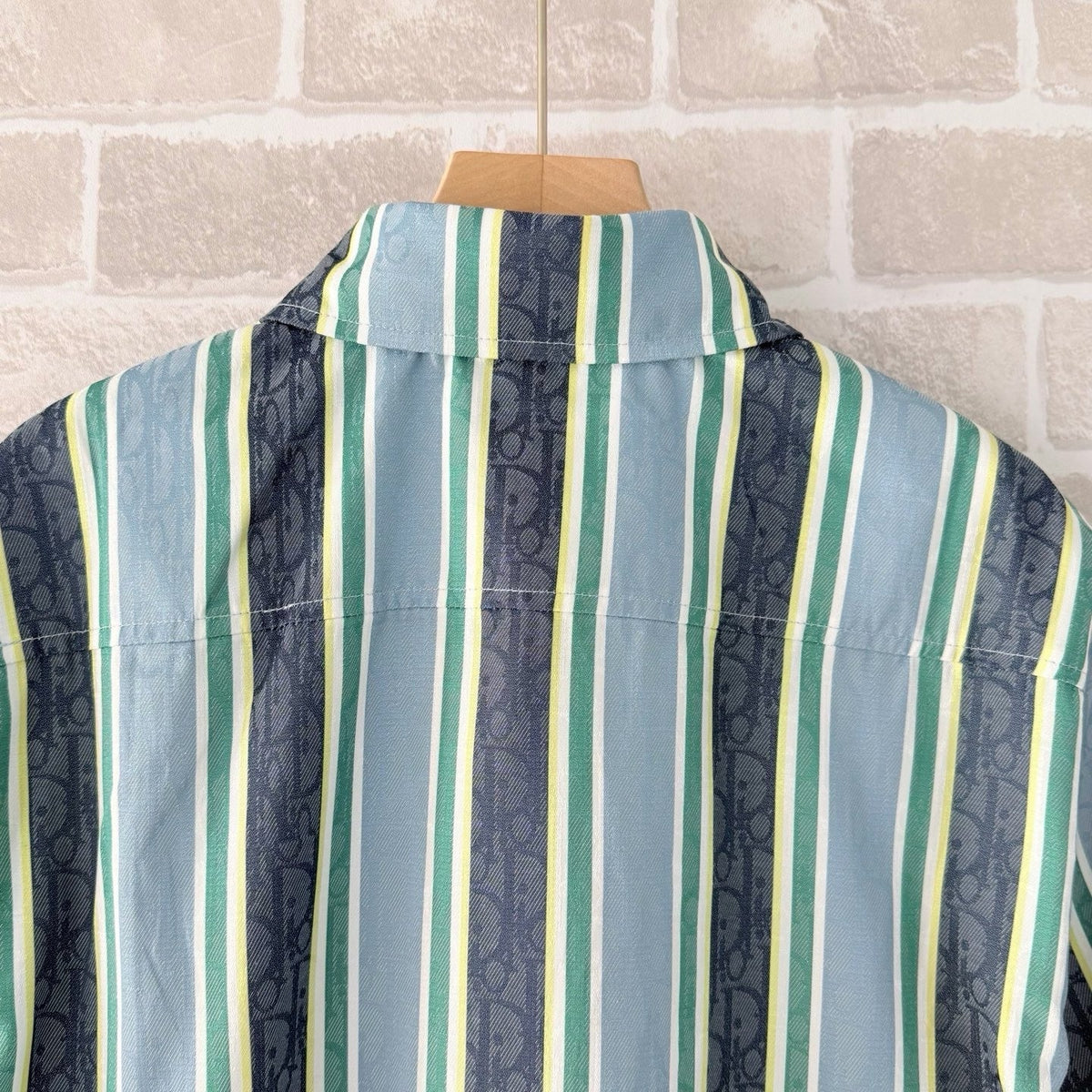 Green Cotton Striped Short-Sleeve - Men's