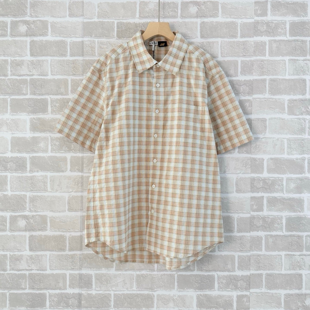 Cream Cotton Gingham Short-Sleeve - Men's