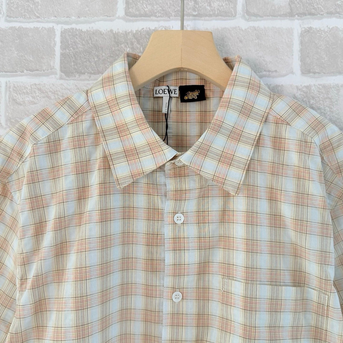 Cream Cotton Gingham Short-Sleeve - Men's