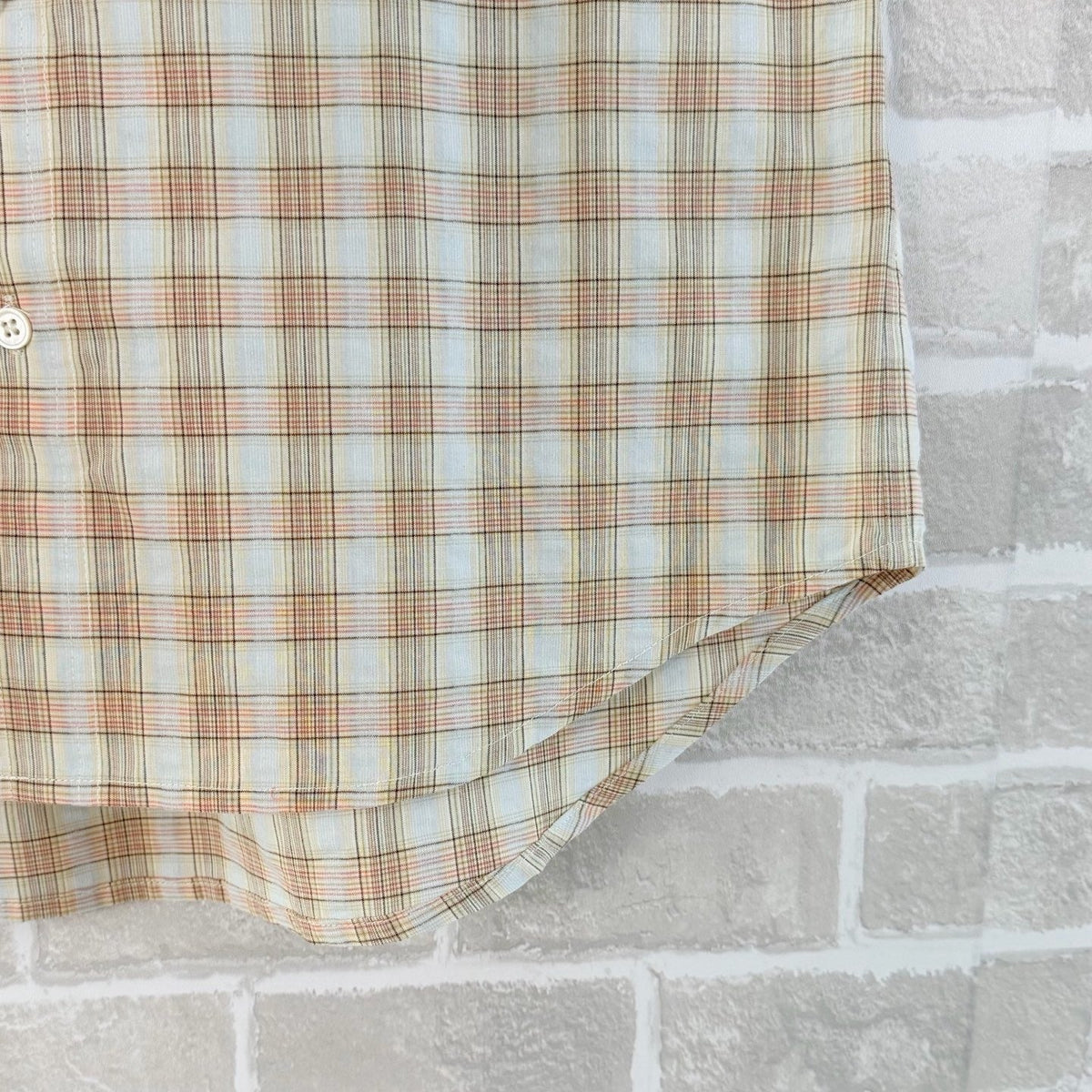 Cream Cotton Gingham Short-Sleeve - Men's